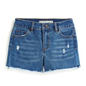 Tactr Girls Brittany 5 Pocket Fray Hem Shorts in Indigo. Size 14.